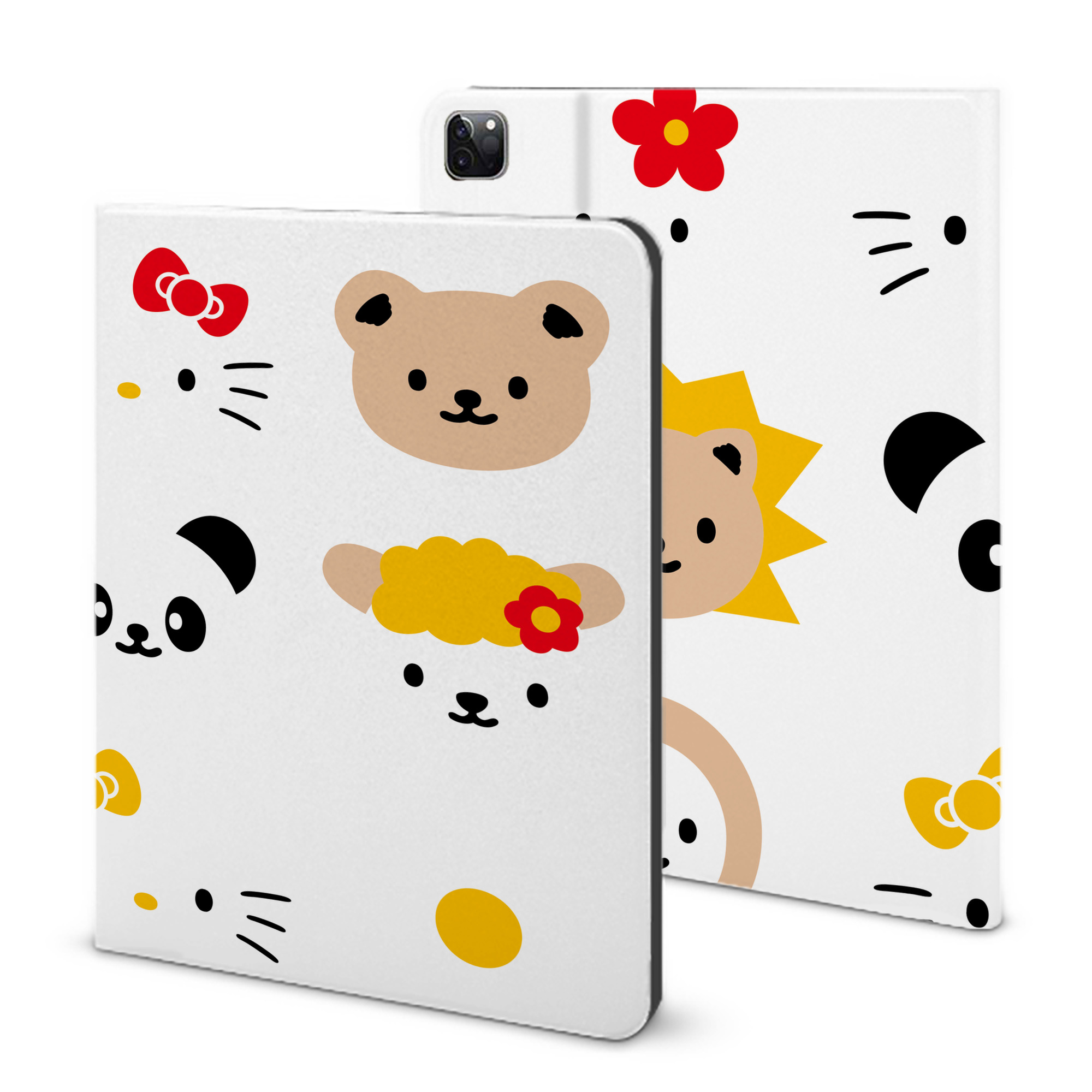 （画像用） Hello Kitty ハローキティ IPad ケース ブック型 PUレザー TPU 耐衝撃 軽量 薄型 ペン収納なし 全面保護 IPad 各モデル対応